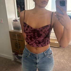 Purple tie dye urban crop top in size small